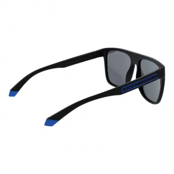 POLAROID PLD2162S580VK Męskie okulary przeciwsłoneczne prostokątne - czarna oprawka, szare soczewki polaryzacyjne, 58 mm
