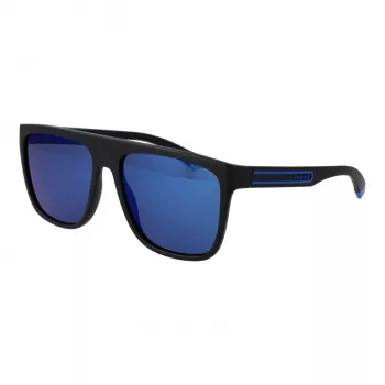POLAROID PLD2162S580VK Męskie okulary przeciwsłoneczne prostokątne - czarna oprawka, szare soczewki polaryzacyjne, 58 mm