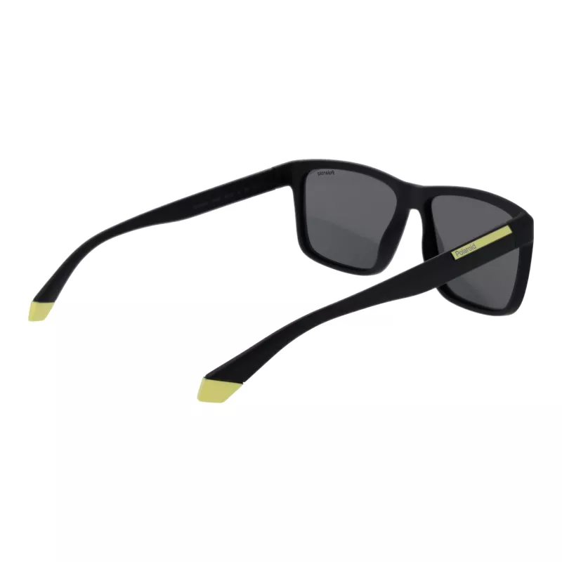 POLAROID PLD2164S58003 Męskie prostokątne okulary przeciwsłoneczne z polaryzacją - czarne/szare 58mm
