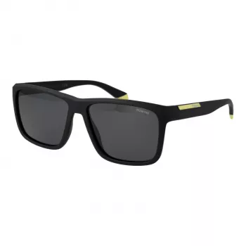 POLAROID PLD2164S58003 Męskie prostokątne okulary przeciwsłoneczne z polaryzacją - czarne/szare 58mm