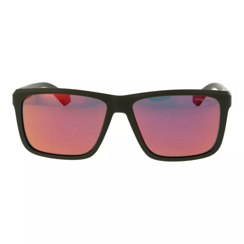 Okulary przeciwsłoneczne Polaroid PLD2164S58TBO męskie, prostokątne, oprawka Havana, zielone soczewki polaryzacyjne 58mm