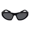Polaroid PLD2165/S Unisex Rectangular Sunglasses - Black Frame Grey Polarized Lens 59mm