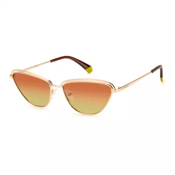 Okulary przeciwsłoneczne damskie POLAROID PLD4102SDDB - Oprawka Havana Brown z acetatu, brązowe soczewki polaryzacyjne, 56 mm