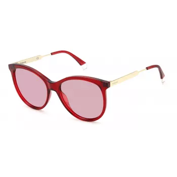 Polaroid PLD4131SXMU1 Damskie okulary przeciwsłoneczne w kształcie prostokąta - Havana/Brązowy - 57mm