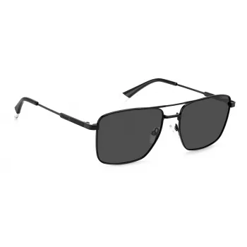 POLAROID PLD4134SX807M Męskie okulary przeciwsłoneczne z polaryzacją - czarna oprawka, szare szkła 57mm