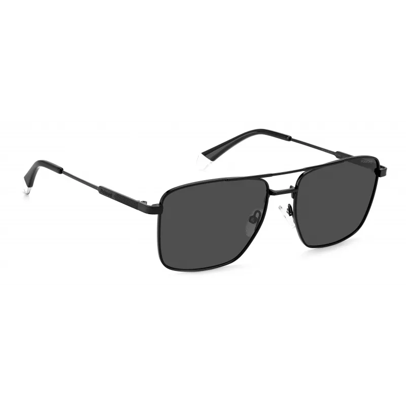 POLAROID PLD4134SX807M Męskie okulary przeciwsłoneczne z polaryzacją - czarna oprawka, szare szkła 57mm
