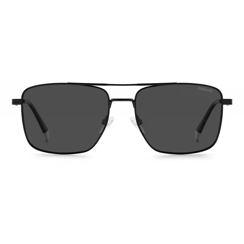 POLAROID PLD4134SX807M Męskie okulary przeciwsłoneczne z polaryzacją - czarna oprawka, szare szkła 57mm