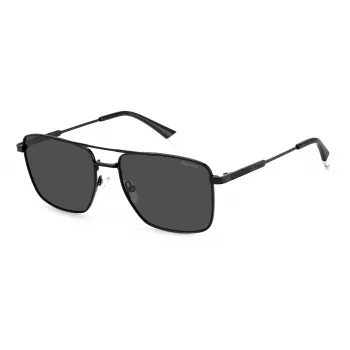 POLAROID PLD4134SX807M Męskie okulary przeciwsłoneczne z polaryzacją - czarna oprawka, szare szkła 57mm