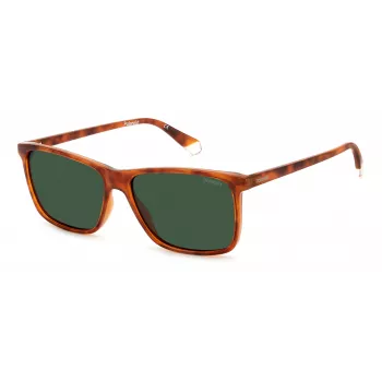 POLAROID PLD4137S0UC Męskie okulary przeciwsłoneczne z polaryzacją - Czarna oprawka, szare szkła 58mm