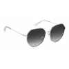 Polaroid PLD4140GSX010 Damskie okulary przeciwsłoneczne prostokątne - czarna oprawka, szare soczewki polaryzacyjne 59mm