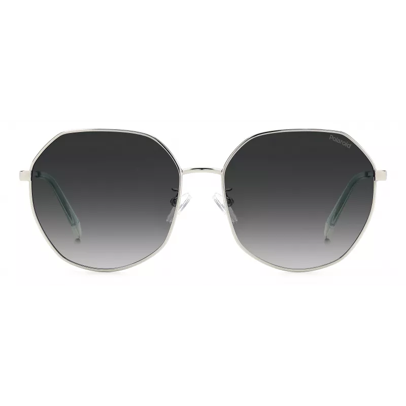 Polaroid PLD4140GSX010 Damskie okulary przeciwsłoneczne prostokątne - czarna oprawka, szare soczewki polaryzacyjne 59mm