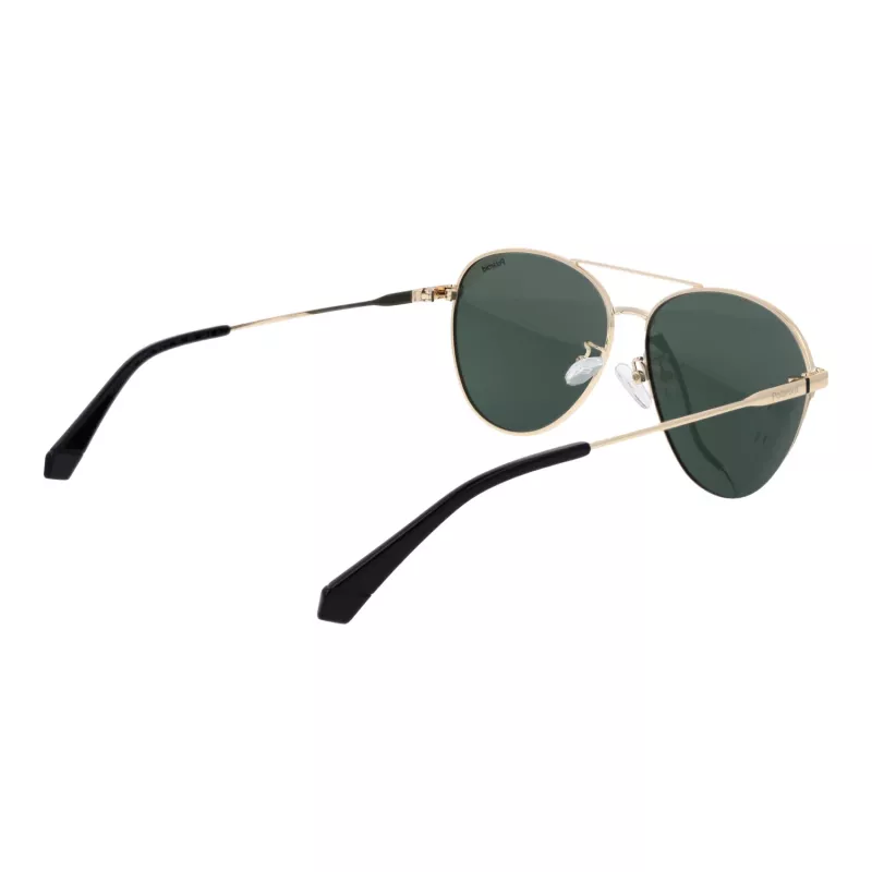 Polaroid PLD4142GSX60P Unisex Okulary przeciwsłoneczne prostokątne - czarna oprawka, szare soczewki polaryzacyjne - 60/14/145 mm