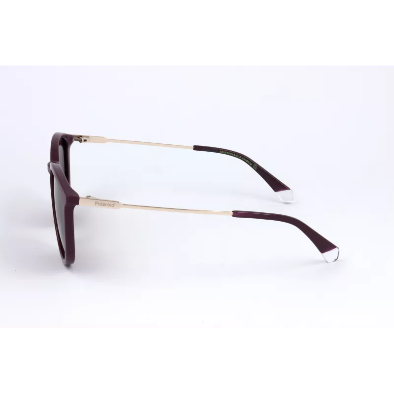 POLAROID PLD4143SXB3V Unisex Rectangular Sunglasses - Black Frame Grey Polarized Lens 53mm