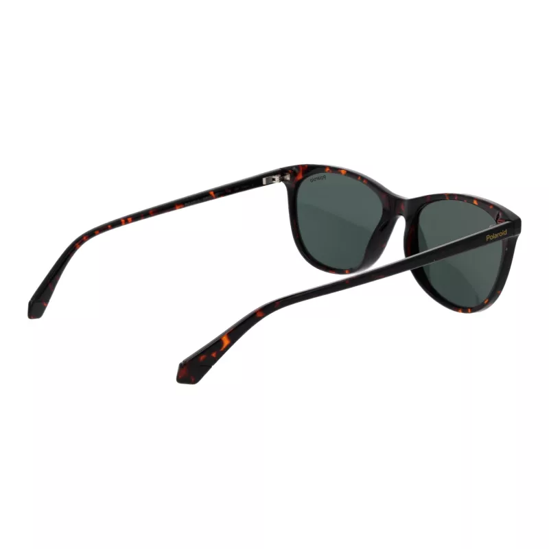 POLAROID PLD4161S55086 Damskie okulary przeciwsłoneczne w kształcie prostokąta - oprawka Havana Tortoise, brązowe soczewki polaryzacyjne, 55 mm