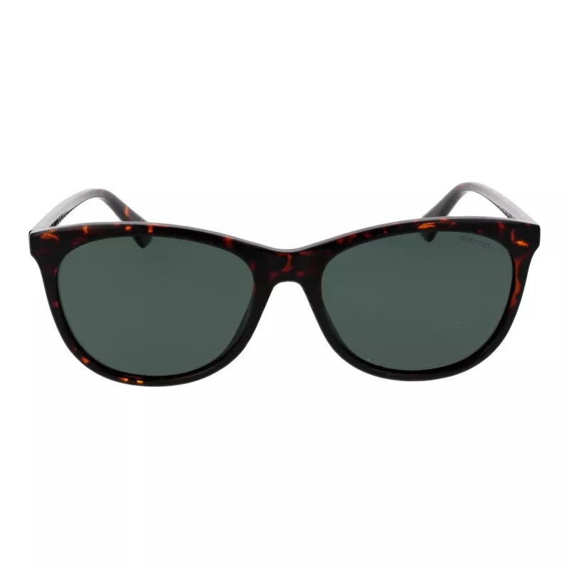 POLAROID PLD4161S55086 Damskie okulary przeciwsłoneczne w kształcie prostokąta - oprawka Havana Tortoise, brązowe soczewki polaryzacyjne, 55 mm