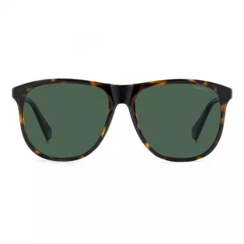 POLAROID PLD4178S086 Męskie prostokątne okulary przeciwsłoneczne z polaryzacją Havana 55mm