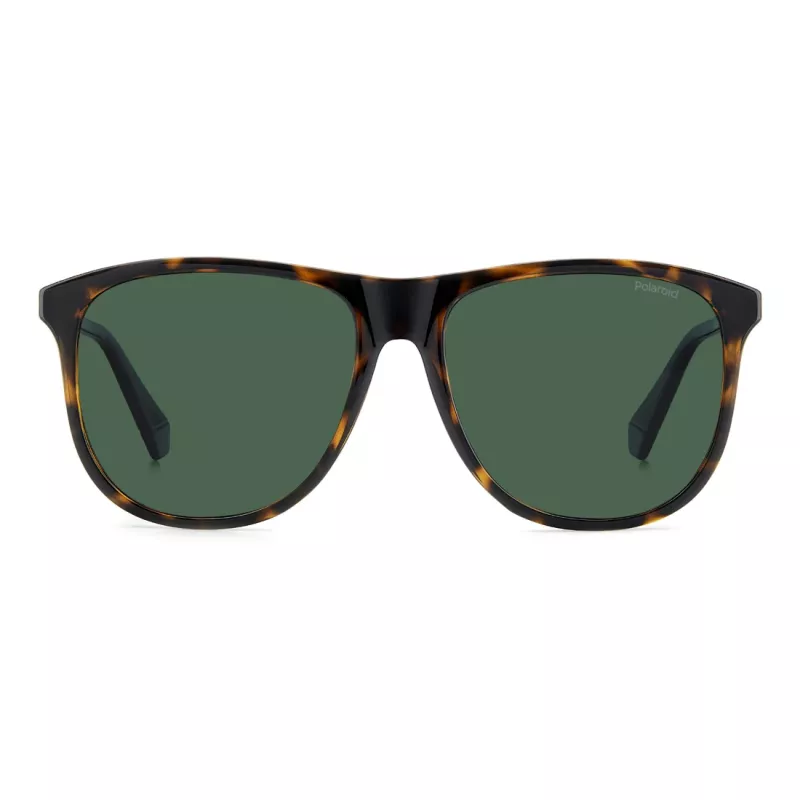 POLAROID PLD4178S086 Męskie prostokątne okulary przeciwsłoneczne z polaryzacją Havana 55mm