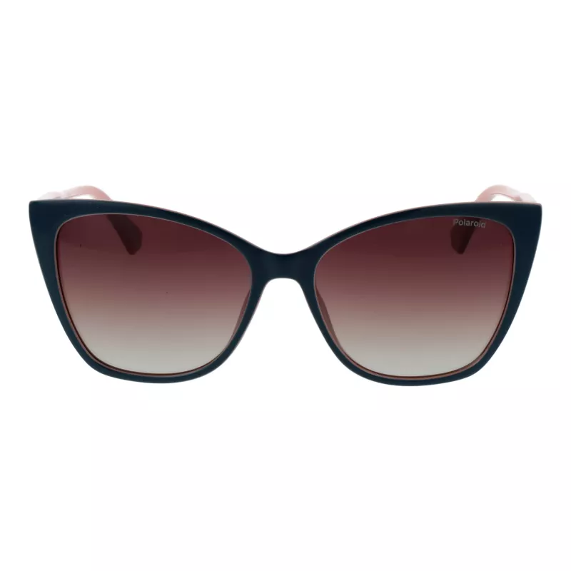 POLAROID PLD4181S56DB1 Damskie okulary przeciwsłoneczne prostokątne Havana brązowe polaryzacyjne UV400