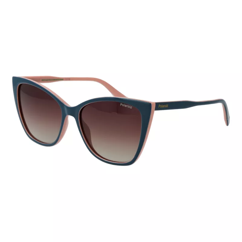POLAROID PLD4181S56DB1 Damskie okulary przeciwsłoneczne prostokątne Havana brązowe polaryzacyjne UV400