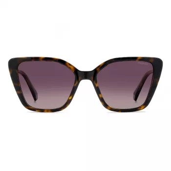 Okulary przeciwsłoneczne Polaroid PLD4189S086 dla kobiet - oprawka Havana z acetatu, szare soczewki polaryzacyjne