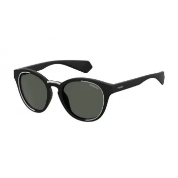 Polaroid PLD6065S807 Unisex Rectangular Sunglasses - Black Frame Grey Polarized Lens 52mm