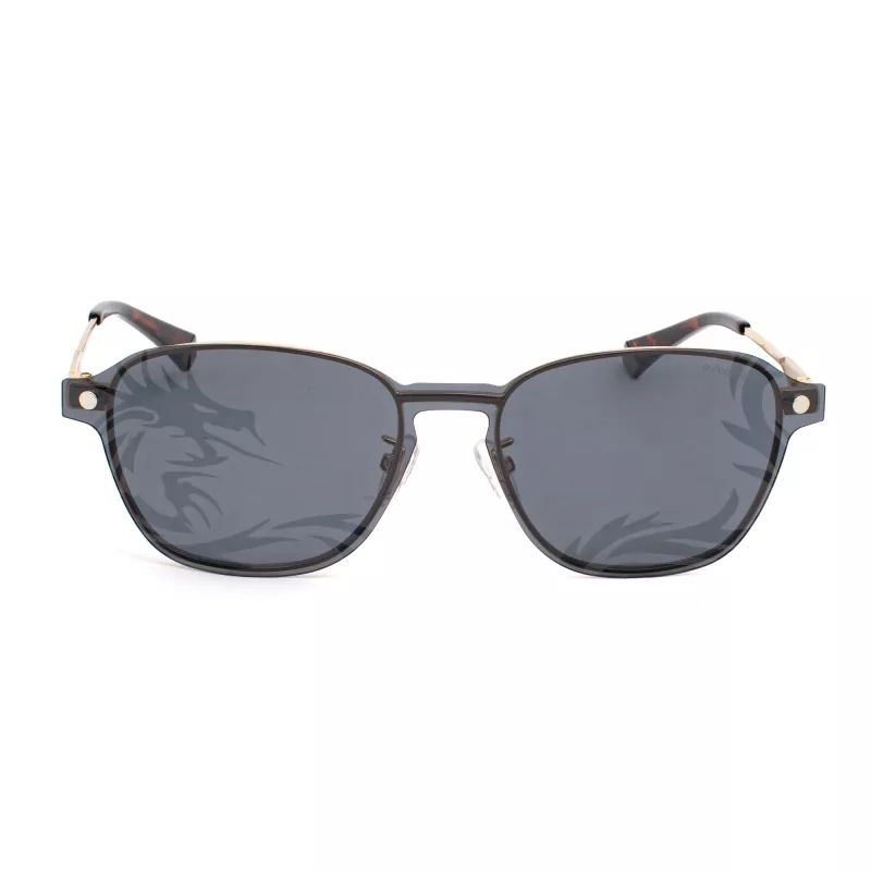 POLAROID PLD6119GCSJ5G Unisex Okulary Przeciwsłoneczne Prostokątne - Oprawka Havana, Szare Soczewki Polaryzacyjne, 53mm