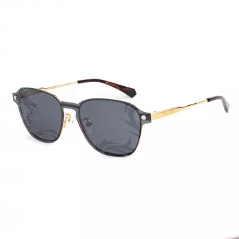 POLAROID PLD6119GCSJ5G Unisex Okulary Przeciwsłoneczne Prostokątne - Oprawka Havana, Szare Soczewki Polaryzacyjne, 53mm