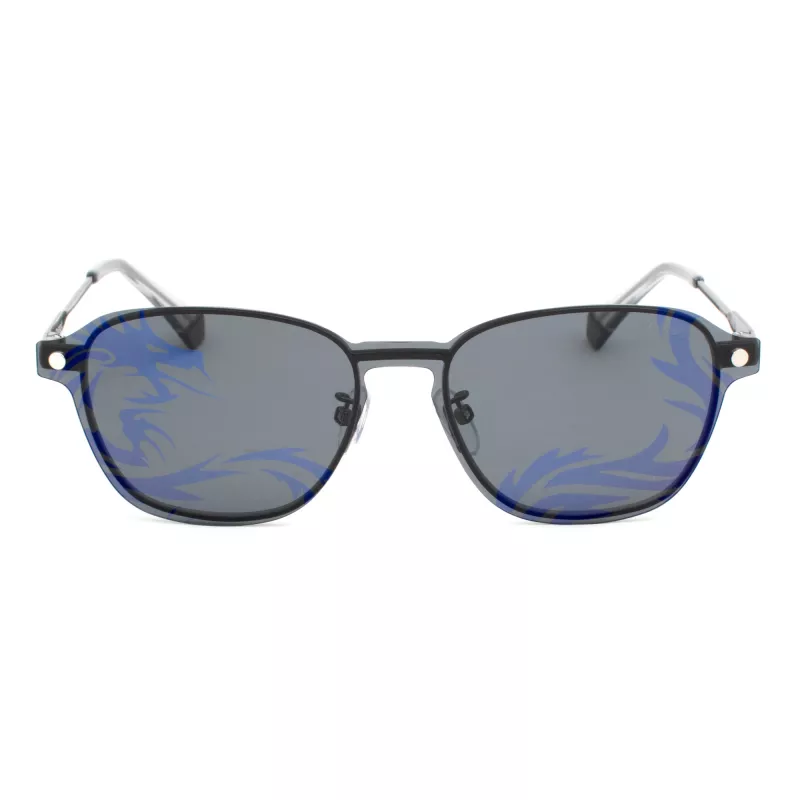 POLAROID PLD6119GCSKJ1 Uniseks Okulary Przeciwsłoneczne Prostokątne - Szare Soczewki Polaryzacyjne, Czarna Oprawka, 53mm