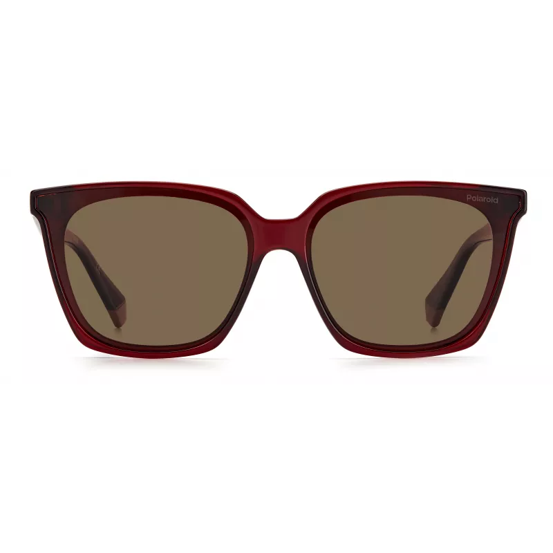 POLAROID PLD6160SC9ASP Damskie okulary przeciwsłoneczne prostokątne - Smoke Grey Polarized