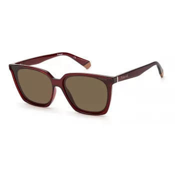 POLAROID PLD6160SC9ASP Damskie okulary przeciwsłoneczne prostokątne - Smoke Grey Polarized