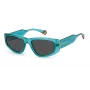 POLAROID PLD6169S1ED Unisex Kwadratowe Okulary Przeciwsłoneczne - Czarna Oprawka Szare Soczewki Polaryzacyjne 55mm