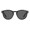 Polaroid PLD6175S807M9 Okulary przeciwsłoneczne unisex prostokątne - czarna oprawka, szare soczewki polaryzacyjne 51mm