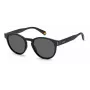 Polaroid PLD6175S807M9 Okulary przeciwsłoneczne unisex prostokątne - czarna oprawka, szare soczewki polaryzacyjne 51mm