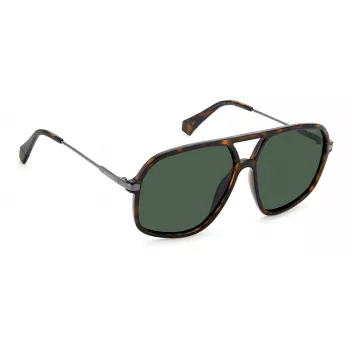 Okulary przeciwsłoneczne unisex Polaroid PLD6182/S - oprawka Havana Tortoise, brązowe soczewki polaryzacyjne, 59 mm
