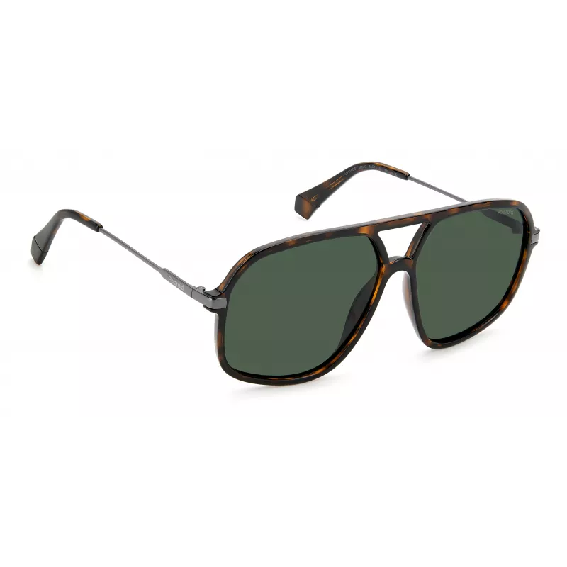Okulary przeciwsłoneczne unisex Polaroid PLD6182/S - oprawka Havana Tortoise, brązowe soczewki polaryzacyjne, 59 mm