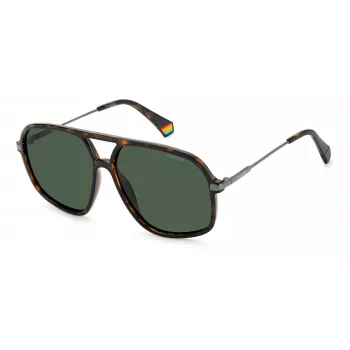 Okulary przeciwsłoneczne unisex Polaroid PLD6182/S - oprawka Havana Tortoise, brązowe soczewki polaryzacyjne, 59 mm