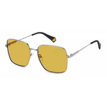 POLAROID PLD6194SX6LBF Damskie kwadratowe okulary przeciwsłoneczne z polaryzacją - Hawana/Brąz