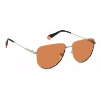 Polaroid PLD6196SX2M8F Unisex Kwadratowe Okulary Przeciwsłoneczne - Oprawka Havana, Brązowe Soczewki Polaryzacyjne TAC, 56mm