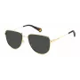 POLAROID PLD6196SXJ5G Unisex Rectangular Sunglasses - Black Frame Grey Polarized Lens 56mm