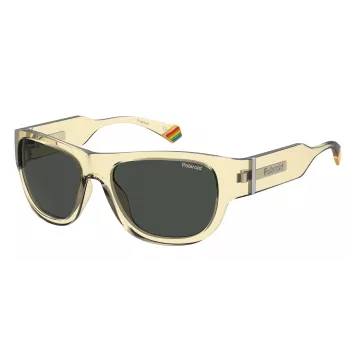 Polaroid PLD6197/S MC40G Unisex Kwadratowe Okulary Przeciwsłoneczne - Soczewki Polaryzacyjne Szare, Czarna Oprawka