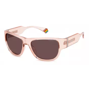 Okulary przeciwsłoneczne Polaroid PLD6197S Unisex Oprawka Havana Zielone Soczewki Polaryzacyjne 55mm