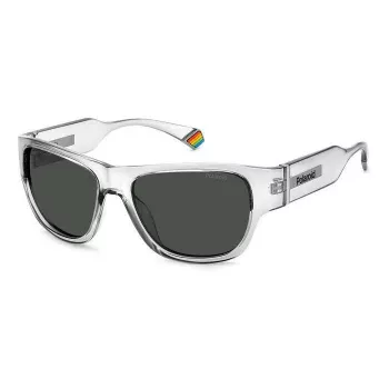 POLAROID PLD6197SKB7F5 Okulary przeciwsłoneczne unisex Havana brązowa oprawka kwadratowa brązowe soczewki polaryzacyjne 55/18/130 mm
