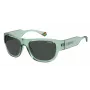 Polaroid PLD6197SMC1ED Unisex Okulary przeciwsłoneczne kwadratowe - czarna oprawka, szare soczewki polaryzacyjne 55mm
