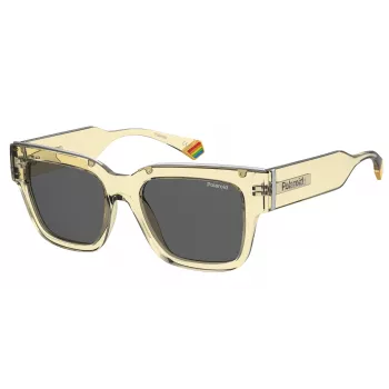 POLAROID PLD6198SXMC40 Unisex Okulary Przeciwsłoneczne Prostokątne - Havana/Brąz - 52/18/140 mm