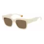 POLAROID PLD6198SXSZJ Unisex Okulary Przeciwsłoneczne Prostokątne - Oprawka Havana, Soczewki Zielone Polaryzacyjne - 52/18/140 mm