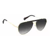 Polaroid PLD6200SXRHLG Okulary przeciwsłoneczne unisex prostokątne - czarna oprawka, szare soczewki polaryzacyjne 61mm