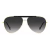 Polaroid PLD6200SXRHLG Okulary przeciwsłoneczne unisex prostokątne - czarna oprawka, szare soczewki polaryzacyjne 61mm