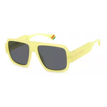 Polaroid PLD6209SX40G Unisex Prostokątne Okulary Przeciwsłoneczne - Oprawka Havana, Zielone Soczewki Polaryzacyjne TAC, UV400
