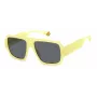 Polaroid PLD6209SX40G Unisex Prostokątne Okulary Przeciwsłoneczne - Oprawka Havana, Zielone Soczewki Polaryzacyjne TAC, UV400