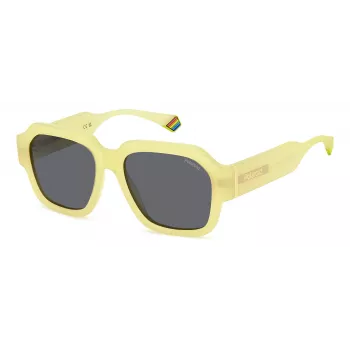 Polaroid PLD6212SX40G Okulary przeciwsłoneczne unisex prostokątne - oprawka Havana, soczewki zielone polaryzacyjne - 54/17/140 mm